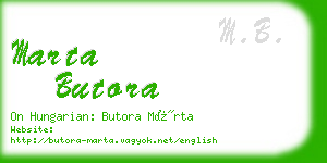 marta butora business card